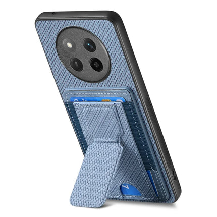 For Honor X60 Pro 5G Case with Card Holder Kickstand Fiber Pattern Leather Back Cover