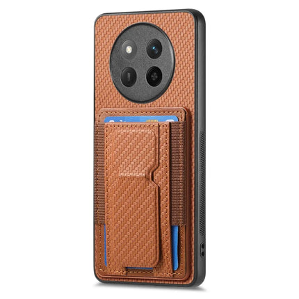 For Honor X60 Pro 5G Case with Card Holder Kickstand Fiber Pattern Leather Back Cover