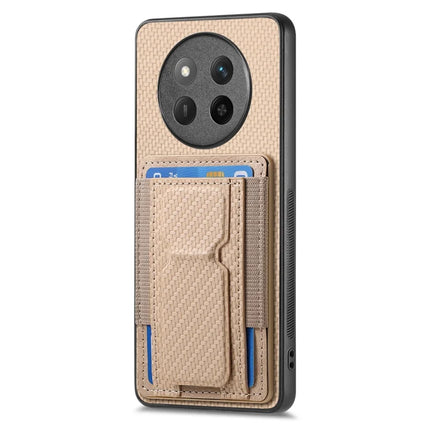 For Honor X60 Pro 5G Case with Card Holder Kickstand Fiber Pattern Leather Back Cover
