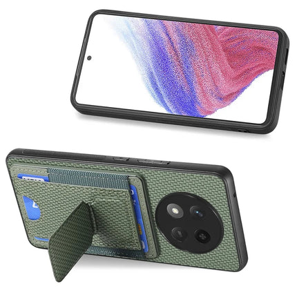 For Honor X60 Pro 5G Case with Card Holder Kickstand Fiber Pattern Leather Back Cover