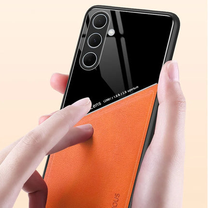 For Samsung Galaxy A36 5G Case Leather Coated PC+TPU Phone Back Cover