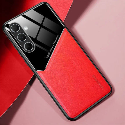 For Samsung Galaxy A36 5G Case Leather Coated PC+TPU Phone Back Cover