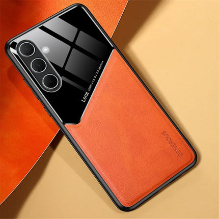 For Samsung Galaxy A36 5G Case Leather Coated PC+TPU Phone Back Cover