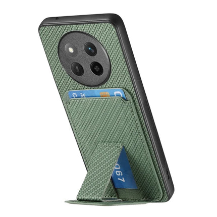 For Honor X60 Pro 5G Case Card Holder Carbon Fiber Texture Leather Coated TPU Phone Cover