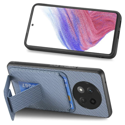 For Honor X60 Pro 5G Case Card Holder Carbon Fiber Texture Leather Coated TPU Phone Cover