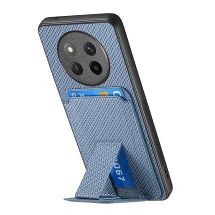 For Honor X60 Pro 5G Case Card Holder Carbon Fiber Texture Leather Coated TPU Phone Cover