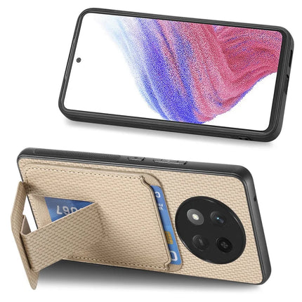 For Honor X60 Pro 5G Case Card Holder Carbon Fiber Texture Leather Coated TPU Phone Cover