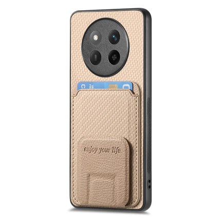 For Honor X60 Pro 5G Case Card Holder Carbon Fiber Texture Leather Coated TPU Phone Cover