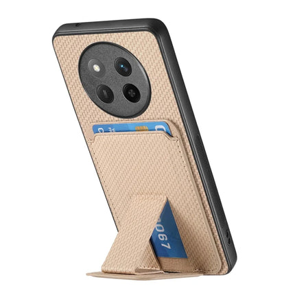 For Honor X60 Pro 5G Case Card Holder Carbon Fiber Texture Leather Coated TPU Phone Cover