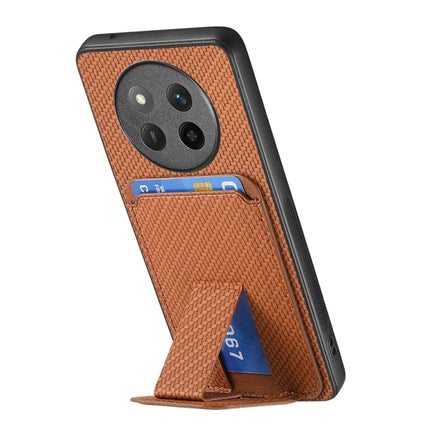 For Honor X60 Pro 5G Case Card Holder Carbon Fiber Texture Leather Coated TPU Phone Cover