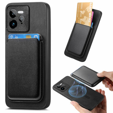 For Realme GT 7 Pro 5G Case Detachable Magnetic Card Bag Leather Phone Back Cover - Black