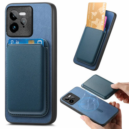 For Realme GT 7 Pro 5G Case Detachable Magnetic Card Bag Leather Phone Back Cover - Blue