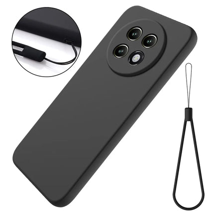 For Realme P1 Speed 5G Case Liquid Silicone Phone Back Cover with Hand Strap