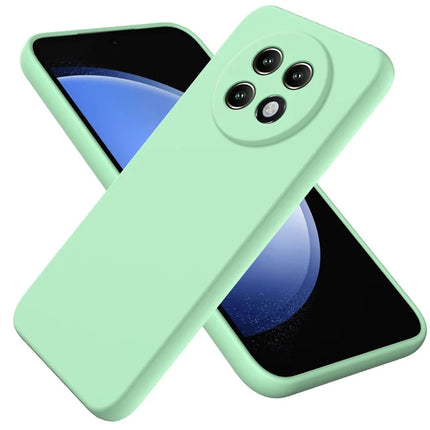 For Realme P1 Speed 5G Case Liquid Silicone Phone Back Cover with Hand Strap - Green