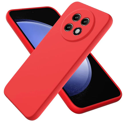 For Realme P1 Speed 5G Case Liquid Silicone Phone Back Cover with Hand Strap - Red