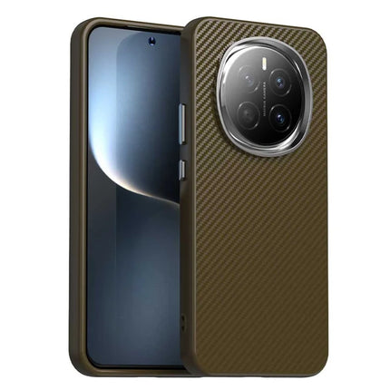 For Honor Magic7 5G Case Hybrid Phone Back Cover Carbon Fiber Texture - Brown