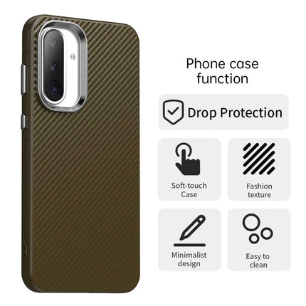 For Samsung Galaxy A36 5G Case Hybrid Phone Back Cover Carbon Fiber Texture
