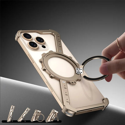 For iPhone 16 Pro Max Kickstand Case Compatible with MagSafe Z Shape Bumper Phone Cover