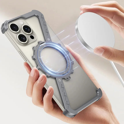 For iPhone 16 Pro Max Kickstand Case Compatible with MagSafe Z Shape Bumper Phone Cover