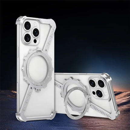 For iPhone 16 Pro Max Kickstand Case Compatible with MagSafe Z Shape Bumper Phone Cover