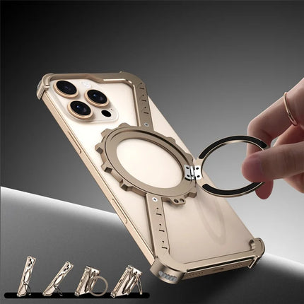 For iPhone 16 Pro Max Kickstand Case Compatible with MagSafe Z Shape Bumper Phone Cover