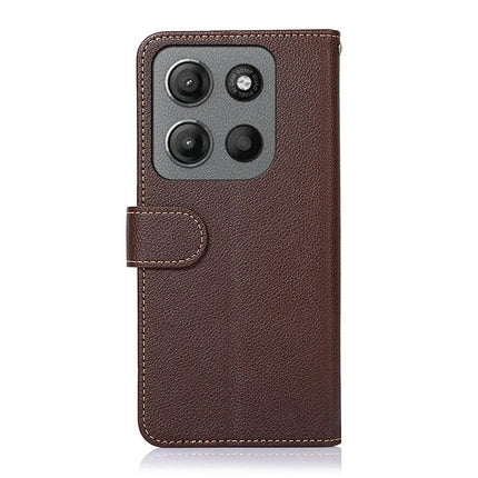 KHAZNEH For Motorola Moto G15 4G Case RFID Blocking Wallet PU Leather Phone Cover