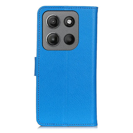For Motorola Moto G15 4G Wallet Case PU Leather Phone Cover Litchi Texture