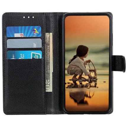 For Motorola Moto G15 4G Wallet Case PU Leather Phone Cover Litchi Texture