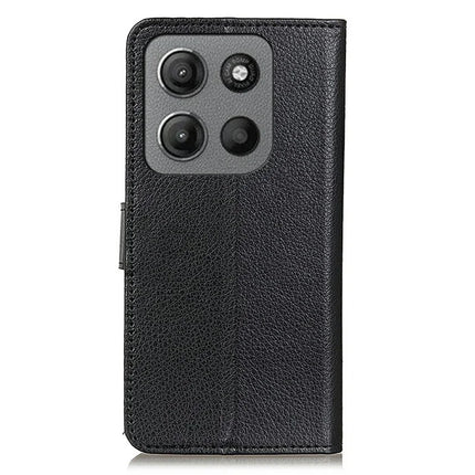 For Motorola Moto G15 4G Wallet Case PU Leather Phone Cover Litchi Texture