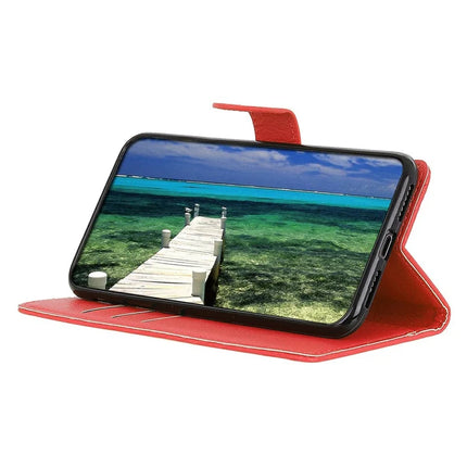 For Motorola Moto G15 4G Wallet Case PU Leather Phone Cover Litchi Texture