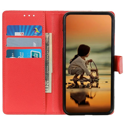 For Motorola Moto G15 4G Wallet Case PU Leather Phone Cover Litchi Texture