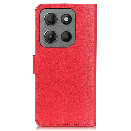 For Motorola Moto G15 4G Wallet Case PU Leather Phone Cover Litchi Texture