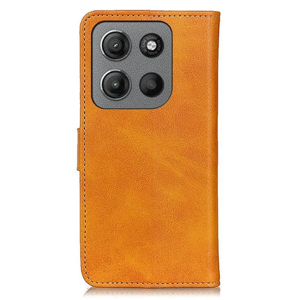For Motorola Moto G15 4G Stand Wallet Case Cowhide Texture Leather Phone Cover