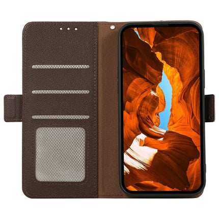 ABEEL For Motorola Moto G15 4G Case Litchi Texture Leather RFID Blocking Phone Cover