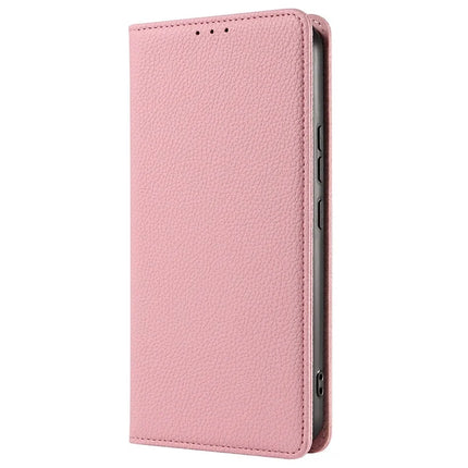 For Samsung Galaxy A16 5G  /  4G Case Magnetic Litchi Texture Wallet Leather Phone Cover with Wrist Strap