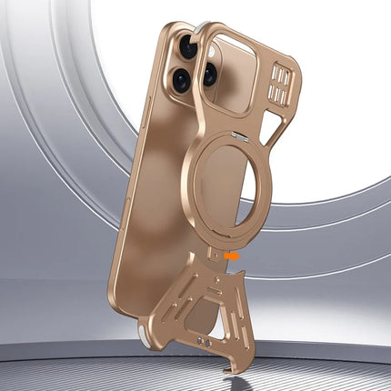 For iPhone 16 Pro Max Bumper Case Compatible with MagSafe Kickstand Metal Phone Cover
