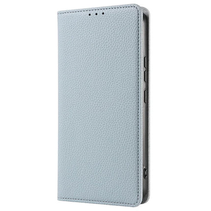 For Samsung Galaxy A56 5G Case Magnetic Litchi Texture Wallet Leather Phone Cover with Wrist Strap