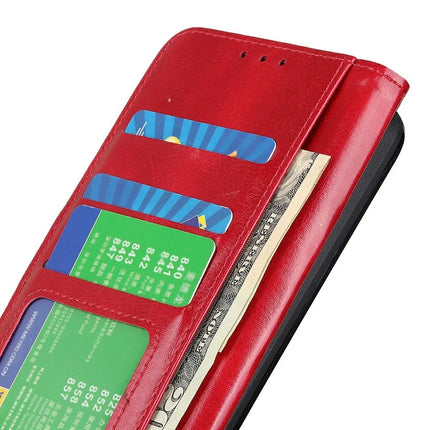 For Motorola Moto G15 4G  /  G05 4G Case Crazy Horse Texture PU Leather Phone Stand Cover