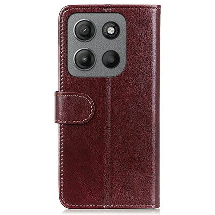 For Motorola Moto G15 4G  /  G05 4G Case Crazy Horse Texture PU Leather Phone Stand Cover