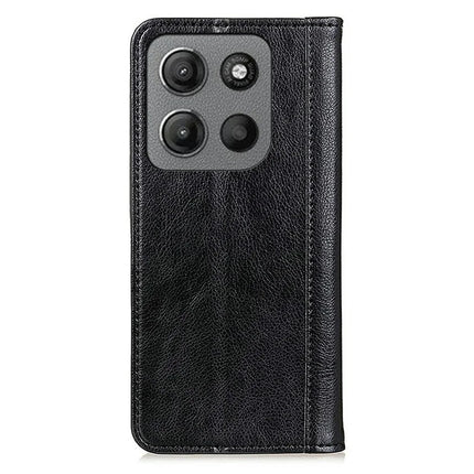 For Motorola Moto G15 4G  /  G05 4G Stand Case Split Leather Litchi Texture Wallet Phone Cover