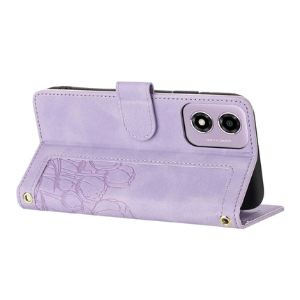 For Motorola Moto E14 4G Tulip Leather Case Phone Cover with 5 Card Slots Wallet