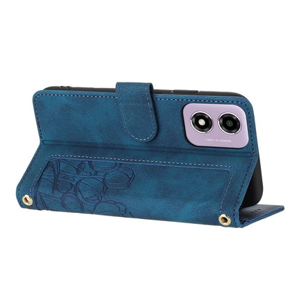 For Motorola Moto E14 4G Tulip Leather Case Phone Cover with 5 Card Slots Wallet