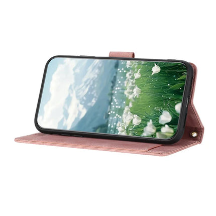 For Motorola Edge (2024) 5G Tulip Leather Case Phone Cover with 5 Card Slots Wallet