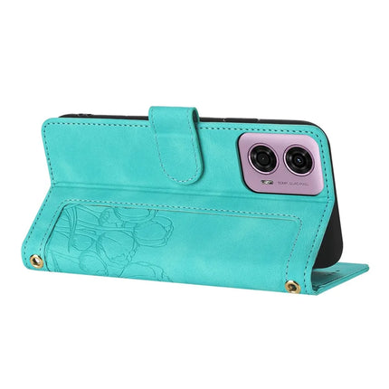 For Motorola Edge (2024) 5G Tulip Leather Case Phone Cover with 5 Card Slots Wallet