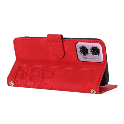 For Motorola Edge (2024) 5G Tulip Leather Case Phone Cover with 5 Card Slots Wallet