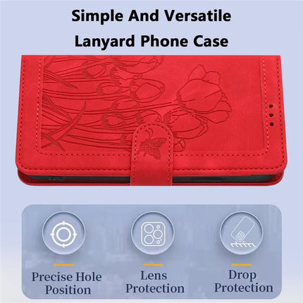 For Motorola Edge (2024) 5G Tulip Leather Case Phone Cover with 5 Card Slots Wallet