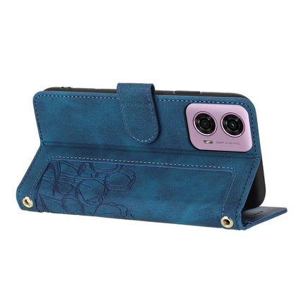 For Motorola Edge (2024) 5G Tulip Leather Case Phone Cover with 5 Card Slots Wallet