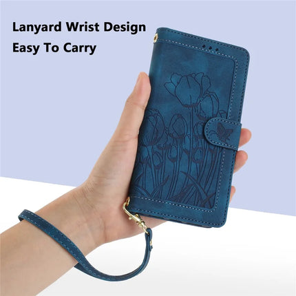 For Motorola Edge (2024) 5G Tulip Leather Case Phone Cover with 5 Card Slots Wallet