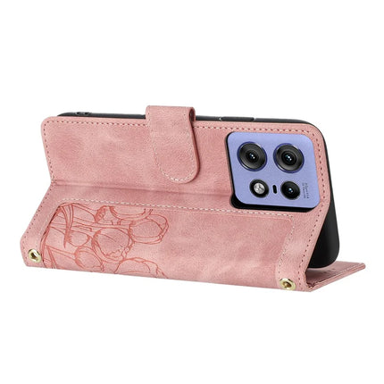 For Motorola Edge 50 Pro 5G Tulip Leather Case Phone Cover with 5 Card Slots Wallet