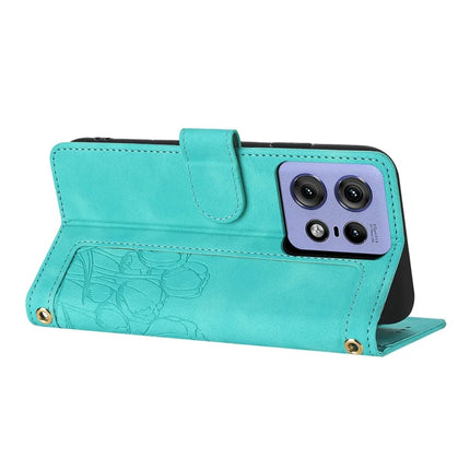 For Motorola Edge 50 Pro 5G Tulip Leather Case Phone Cover with 5 Card Slots Wallet